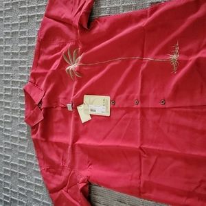 NEW BAMBOO CAY red shirt with a palm tree design. Size small.